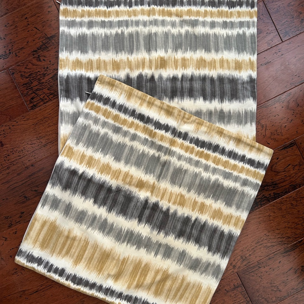 Striped Cushion Covers in Gray and Tan (set of 2)